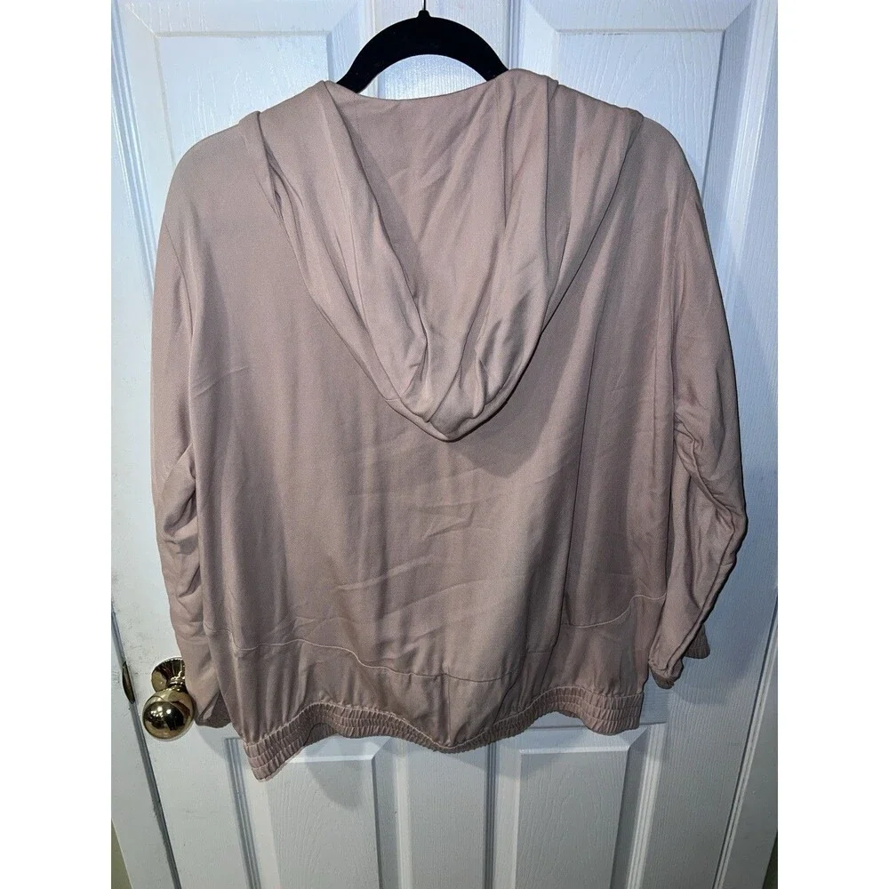 COS Hooded Zip Up Jacket Womens XS Pink Oversize Boyfriend Minimalist Casual